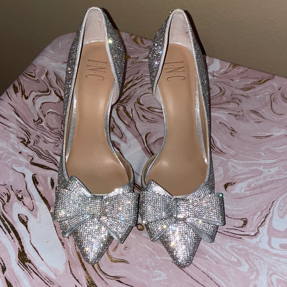 Like new INC rhinestone embellished heels. Worn once.